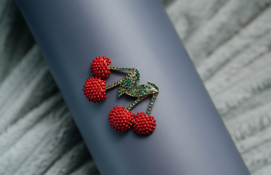 Red Cherry Statement Earrings – Bold Beaded Fruit-Inspired Jewelry for Women