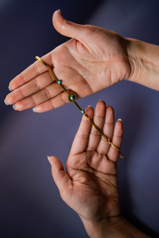 Gold Evil Eye Bracelet with Turquoise Accents – Adjustable Protection Jewelry for Women