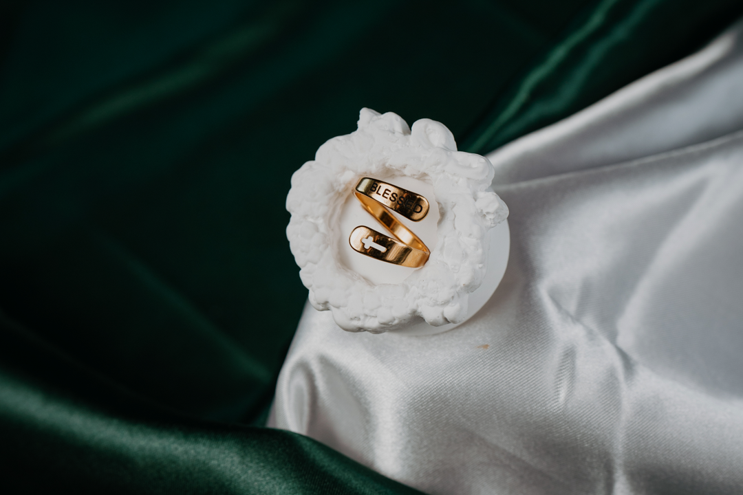 Gold Adjustable “Blessed” Cross Ring – Inspirational Faith Jewelry for Women & Men