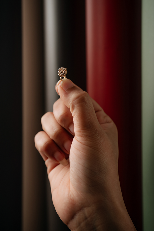 Sparkling Starburst Diamond Nose Ring - Rose Gold L-Bend Nose Stud