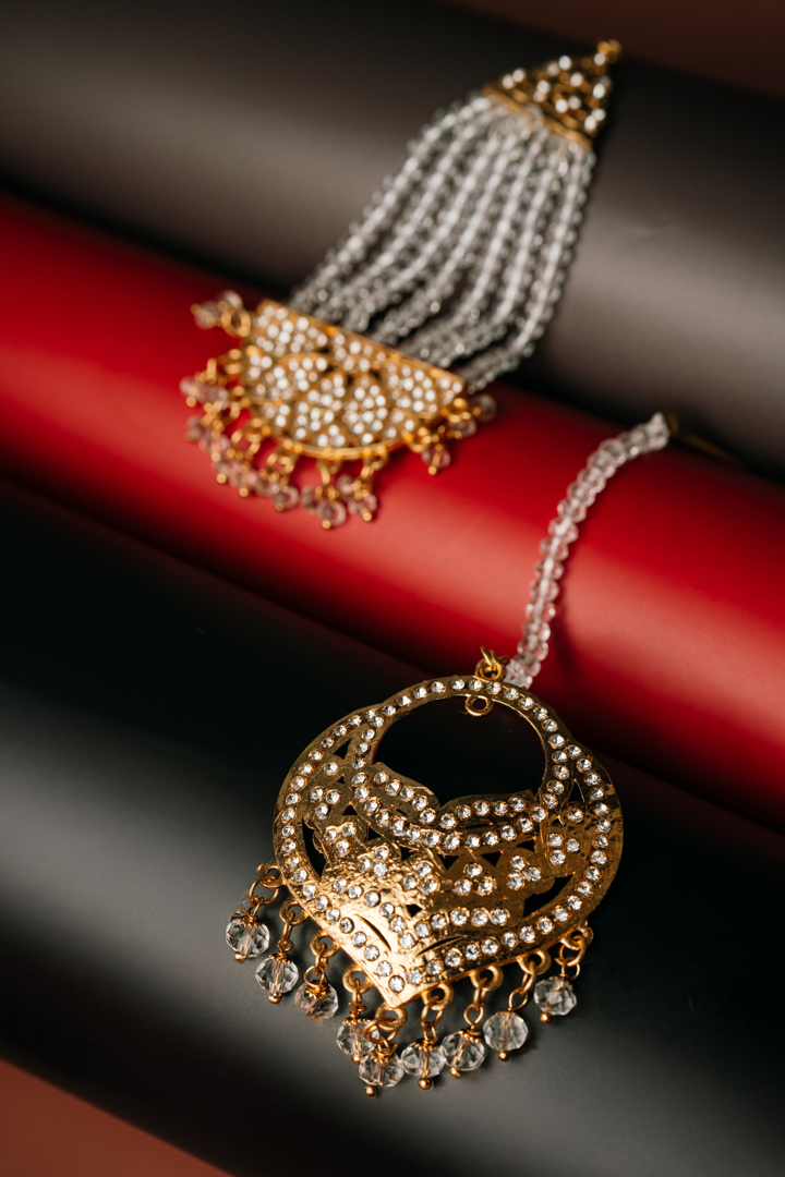 Rajasthani Gold Choker Necklace Set - Bikaner Inspired Pearl & Gold Jewellery