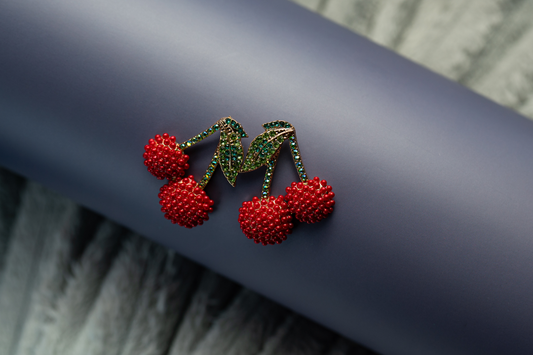Red Cherry Statement Earrings – Bold Beaded Fruit-Inspired Jewelry for Women