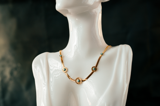 Gold Evil Eye necklace with Turquoise Accents – Adjustable Protection Jewelry for Women